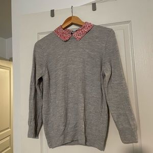 J Crew Tippi lightweight floral collared sweater - Sz L